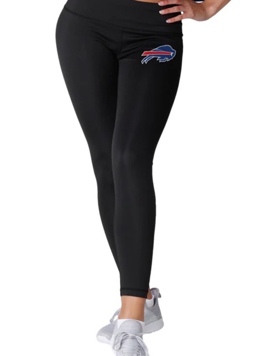 NFL Pants - NFL Team Apparel Buffalo Bills Black Leggings with Blue & Red Logo Women’s 2XL